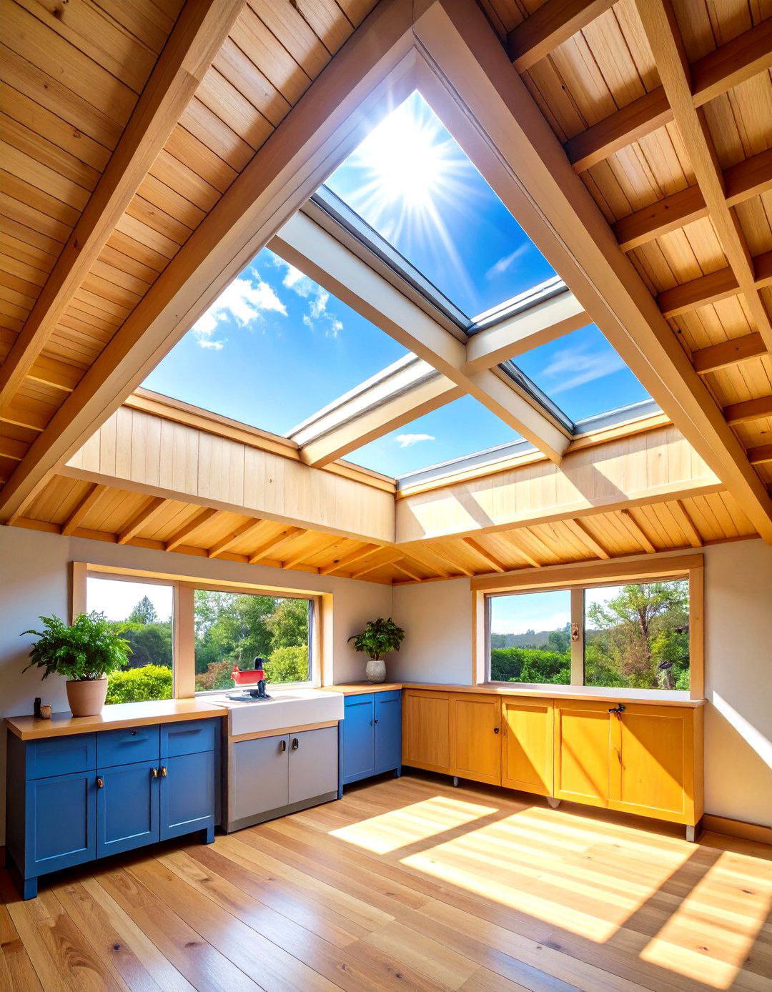 Tubular Skylights Flood the Garage With Free Daylight - 20 Garage Lighting Ideas