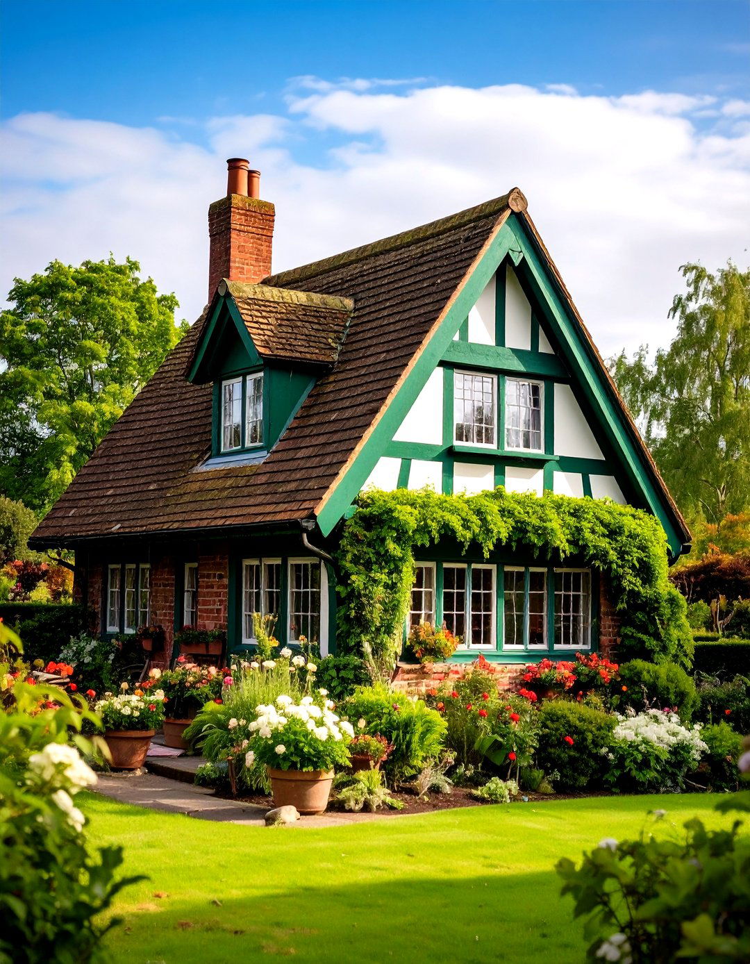 Tudor Style Houses With Forest Green Roofs - 20 Houses With Green Roofs