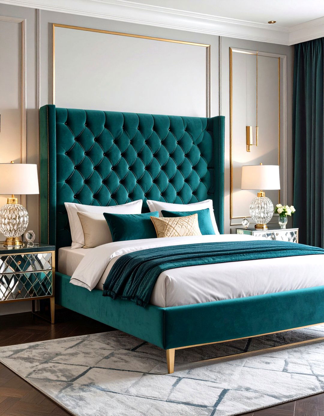 Tufted Headboards Define Glam Interior Design Bedrooms - 20 Glam Interior Design Ideas