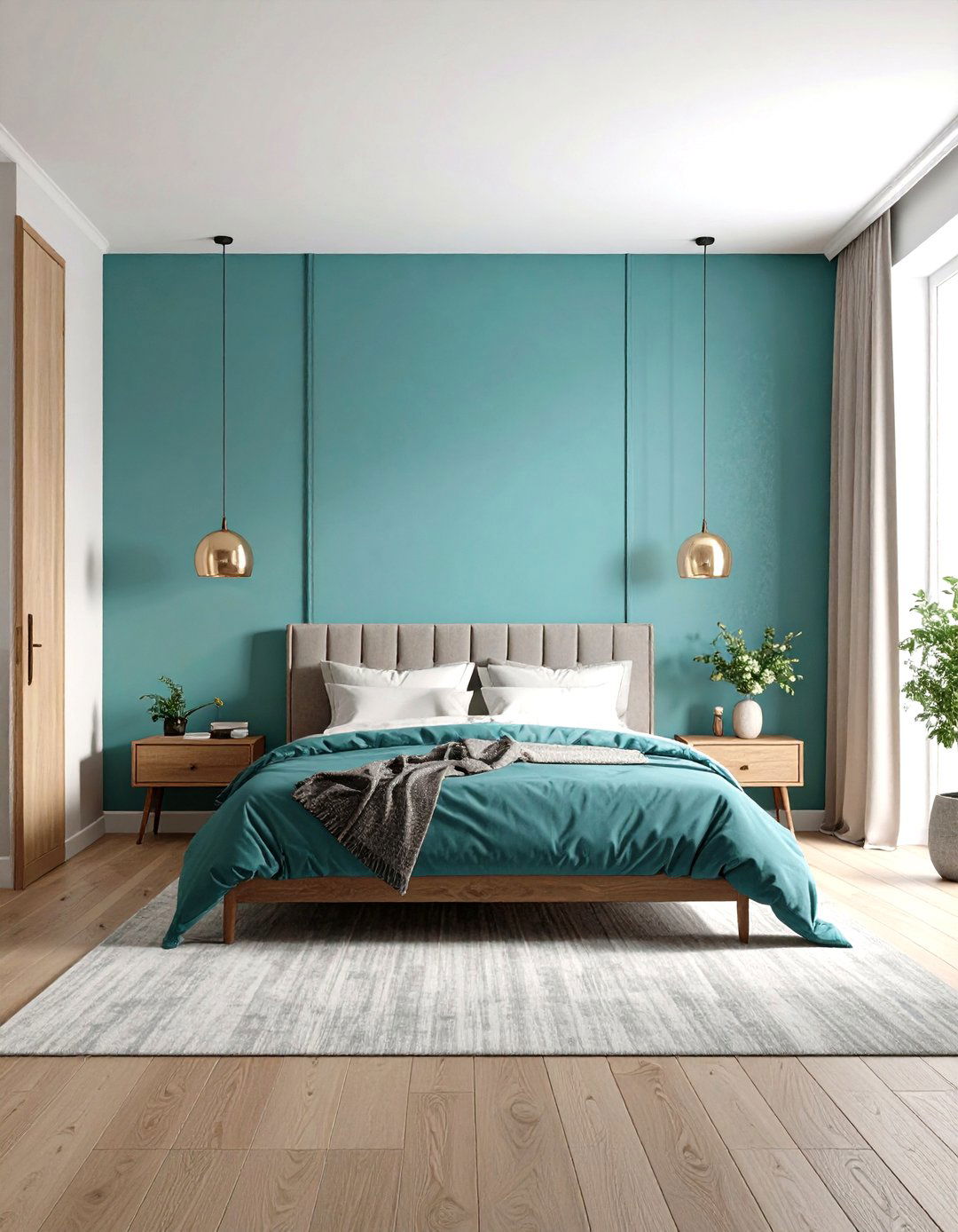 Turquoise Accent Wall - 20 Turquoise Bedroom Ideas
