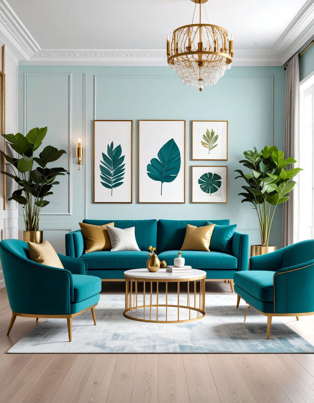 Turquoise Artwork and Wall Decor - 20 Turquoise Living Room Ideas