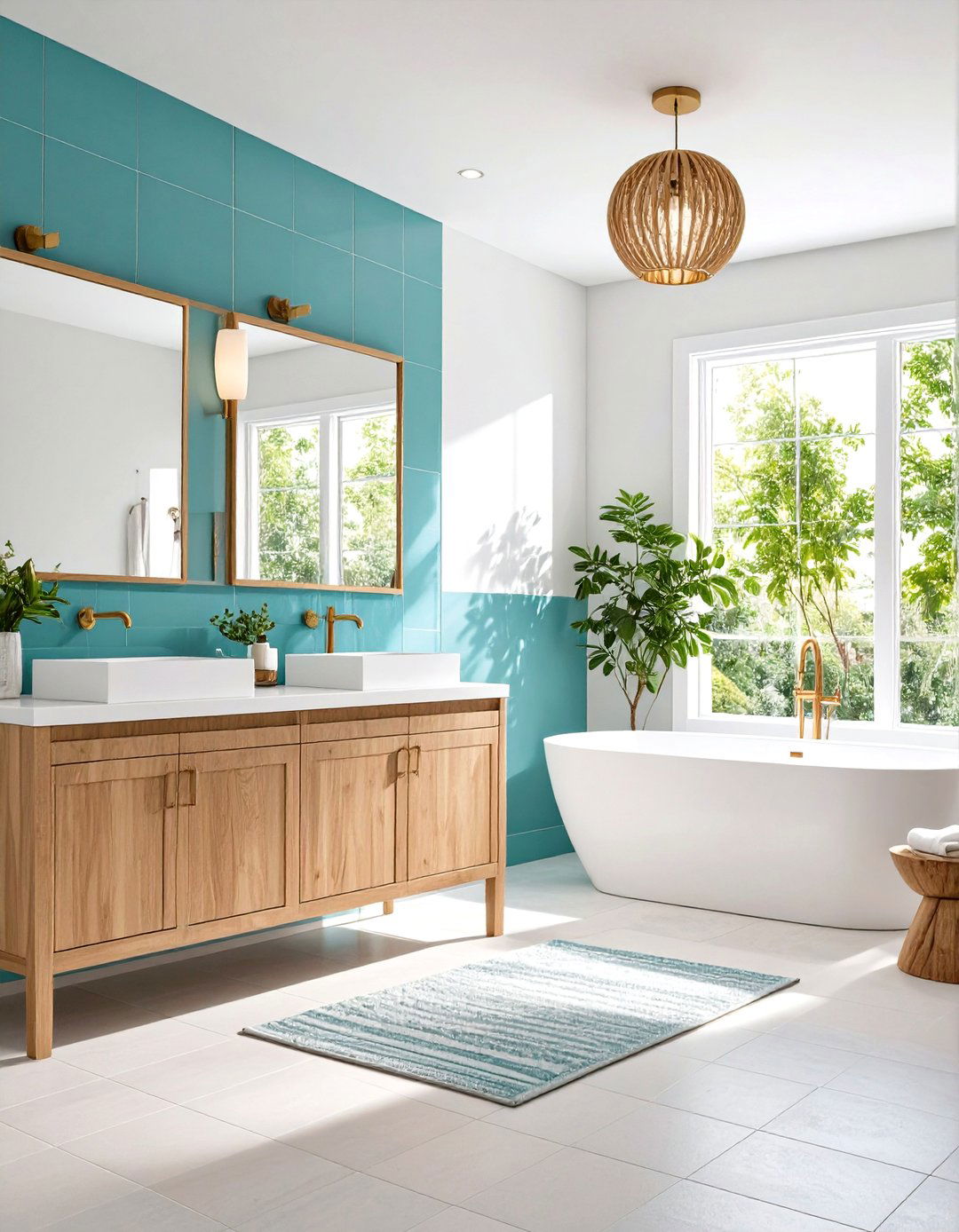Turquoise Blue Bathroom Tile Backsplash Ideas - 20 Blue Bathroom Ideas