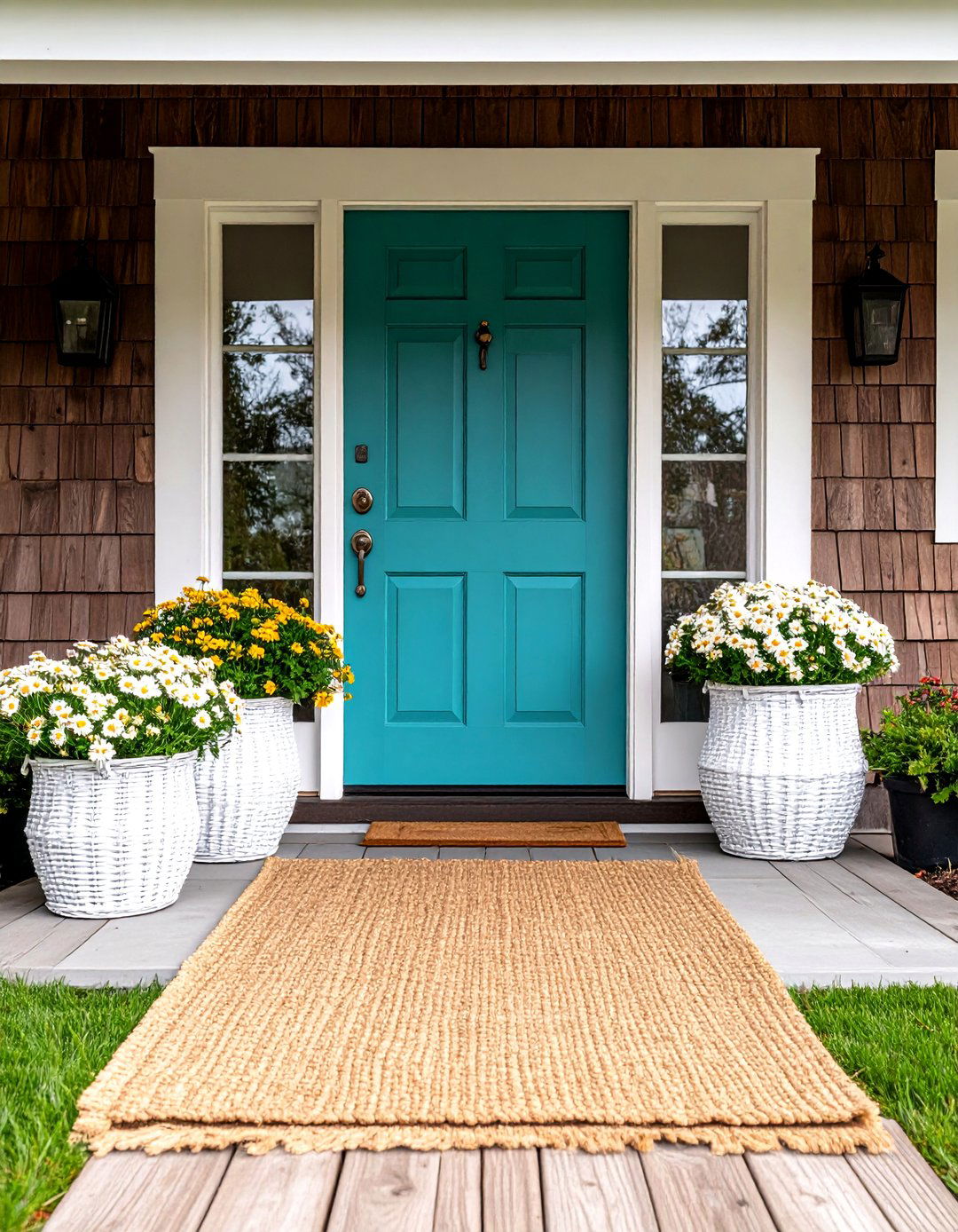 Turquoise Brown House Front Door Color - 20 Brown House Front Door Colors