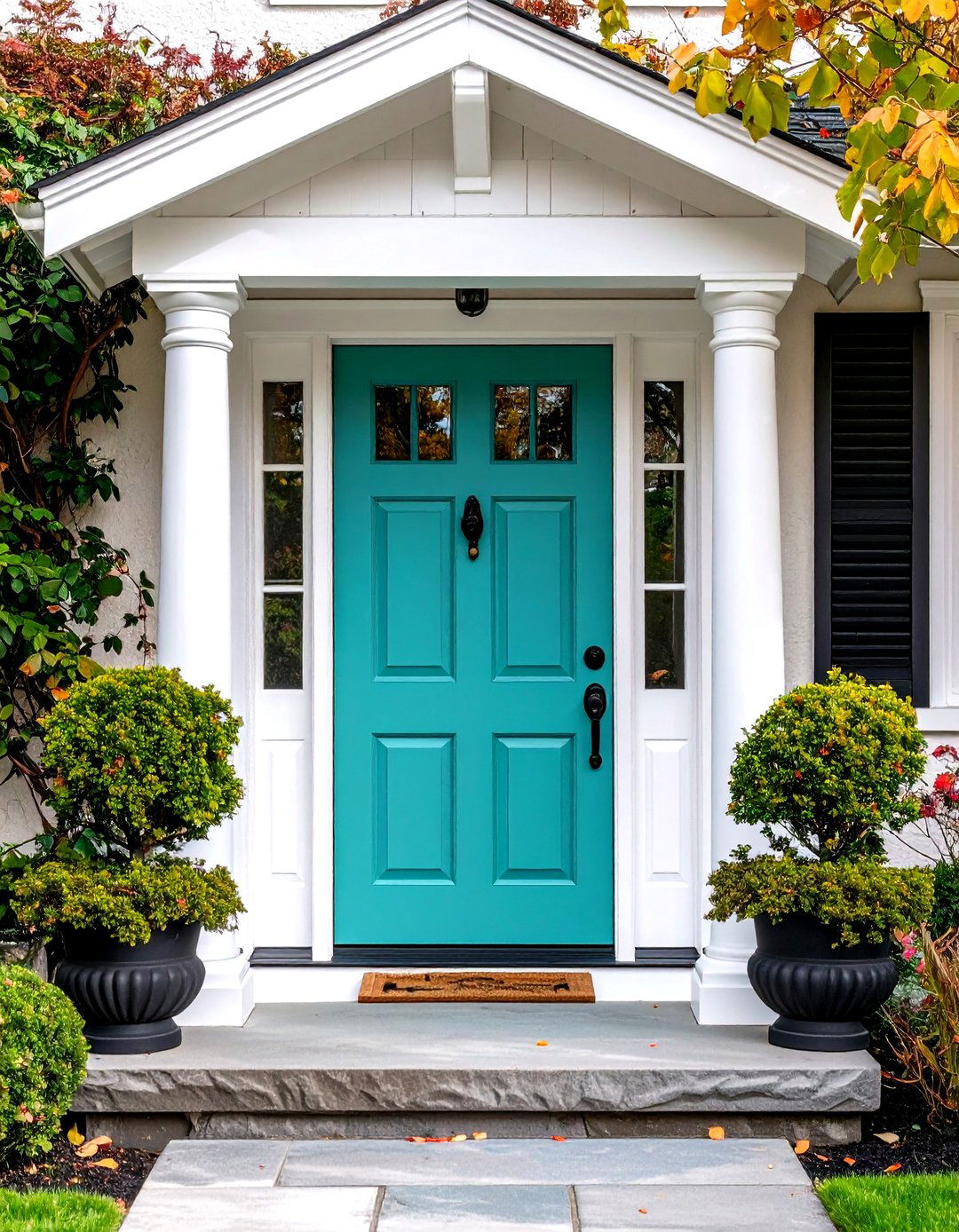 Turquoise Front Door for Coastal Vibes - 20 Front Door Color Ideas