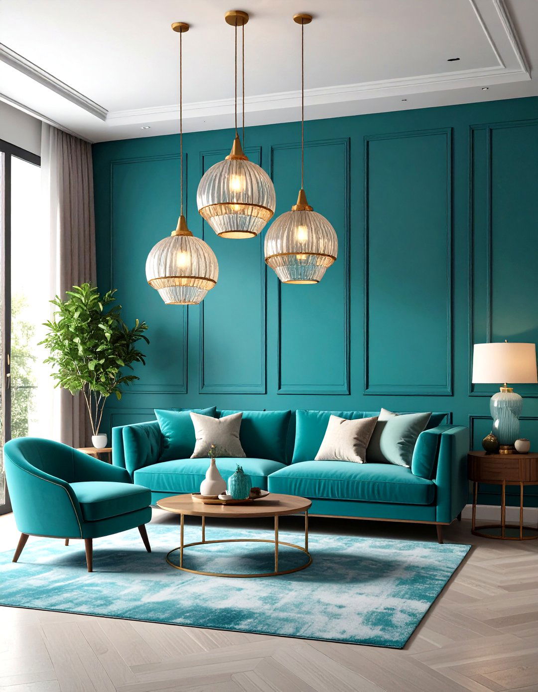 Turquoise Lighting Fixtures - 20 Turquoise Living Room Ideas