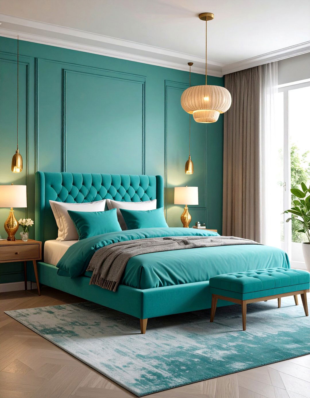 Turquoise Lighting - 20 Turquoise Bedroom Ideas