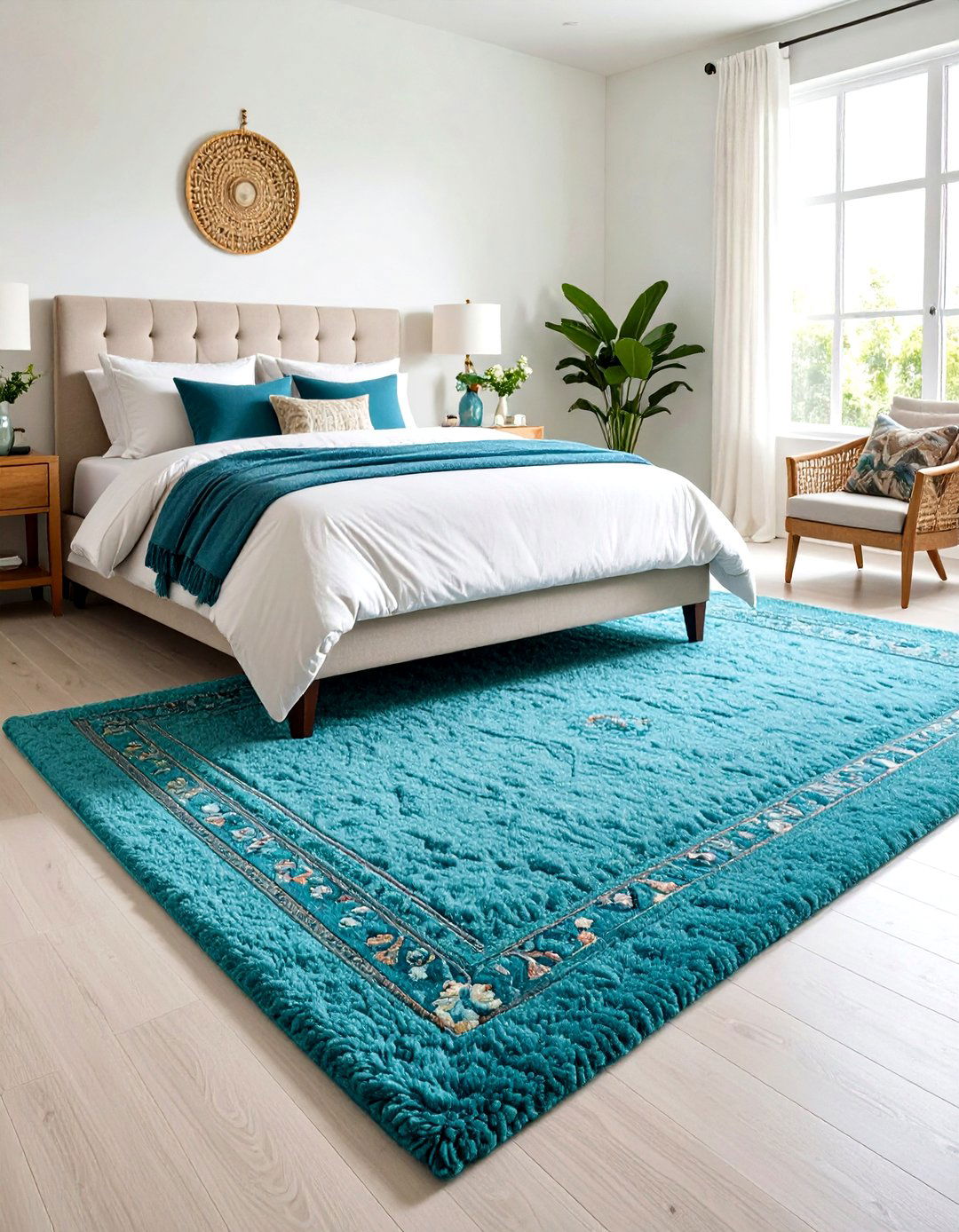 Turquoise Rugs - 20 Turquoise Bedroom Ideas