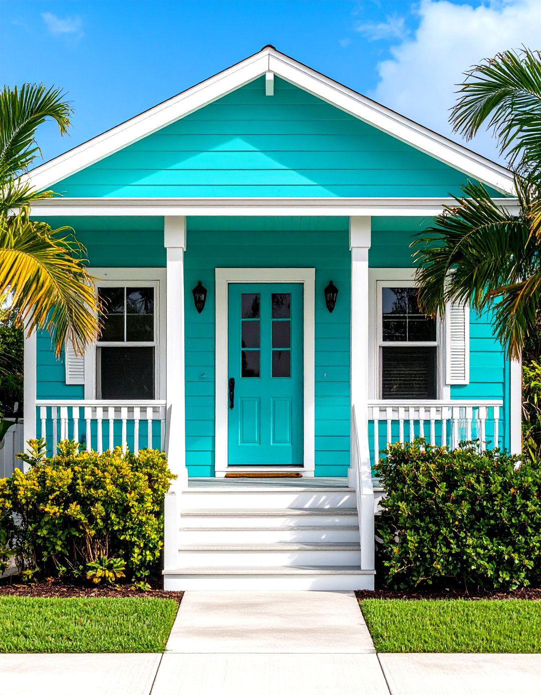 Turquoise and White Tropical Inspired Color Scheme - 20 Exterior Color Palettes for Small Homes