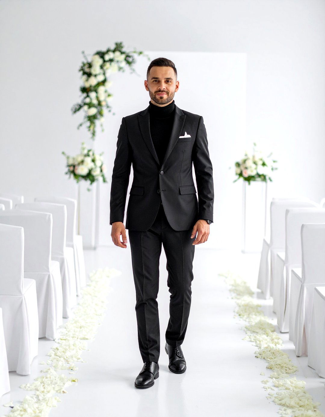Turtleneck Mens Wedding Outfit Modern Minimalism - 20 Men's Wedding Outfit Ideas