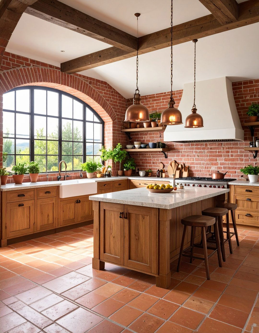 Tuscan Red Brick Kitchen Italian Countryside - 20 Red Brick Kitchen Ideas