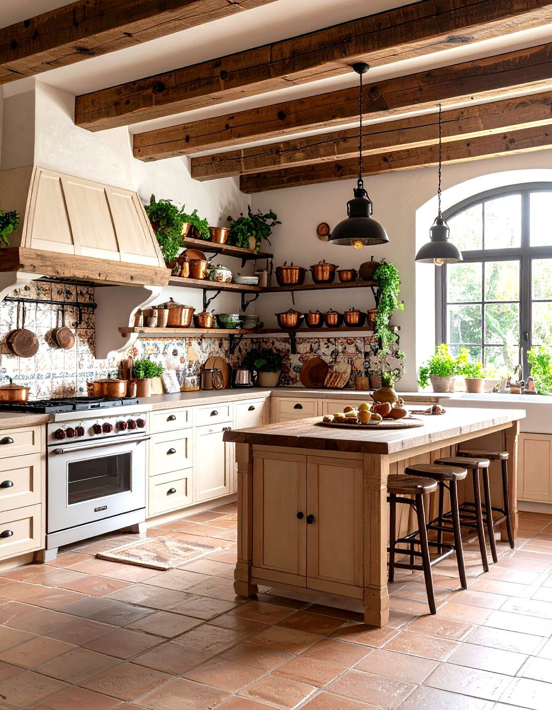 Tuscan Rustic Italian Kitchen Design with Terracotta Elements - 20 Italian Kitchen Design Ideas