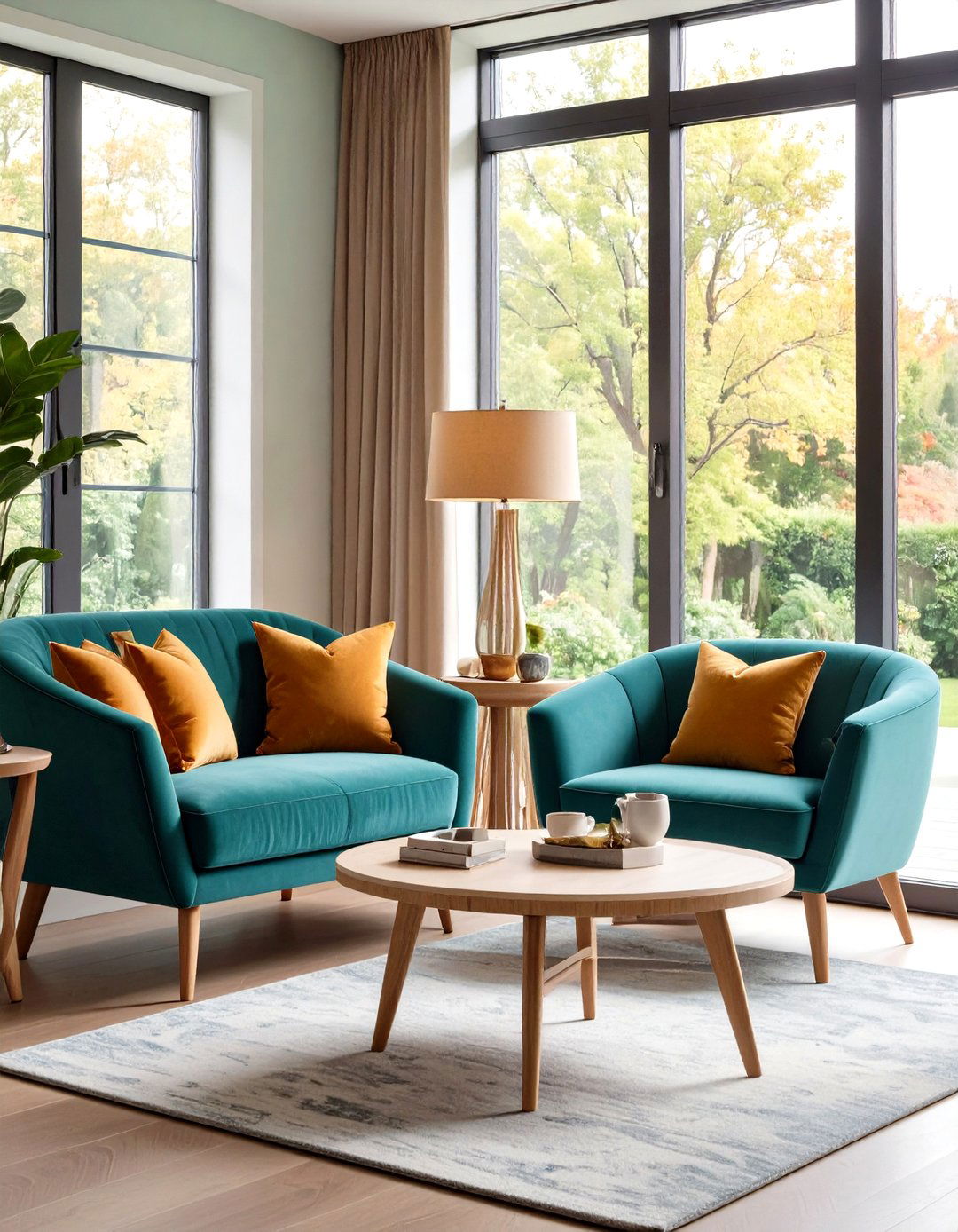Twin Accent Tables - 20 Symmetrical Living Room Ideas