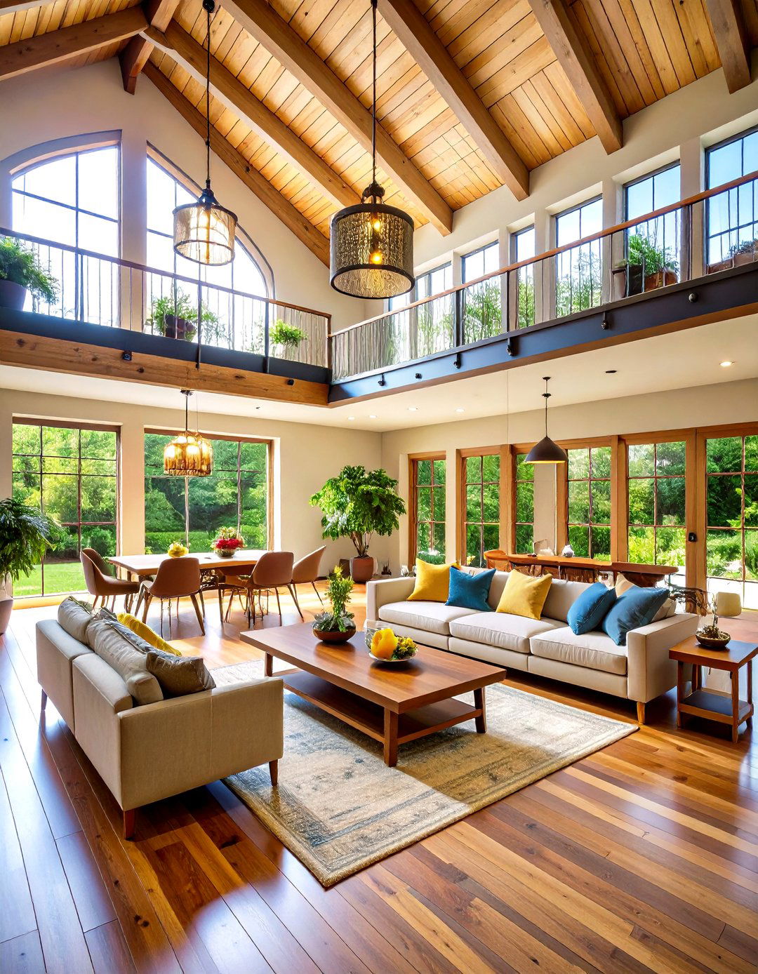 Two Story Open Concept Vaulted Ceiling Living Room - 20 Open Concept Vaulted Ceiling Living Room Ideas