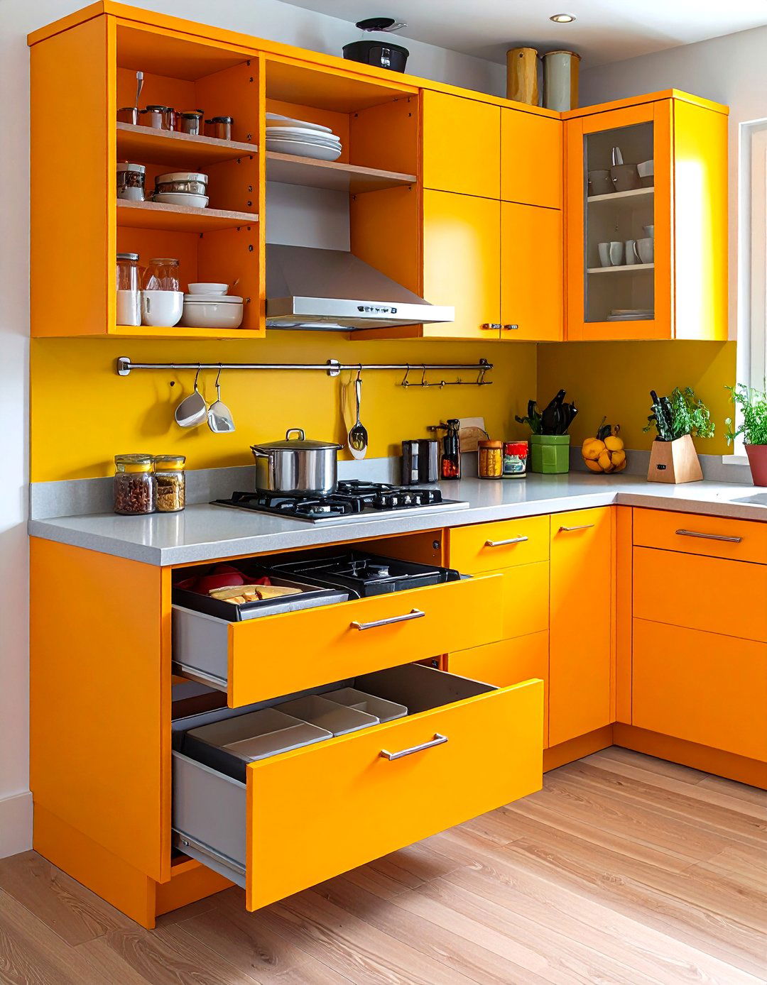 Two Tiered Corner Cabinet System - 20 Corner Cabinet Ideas