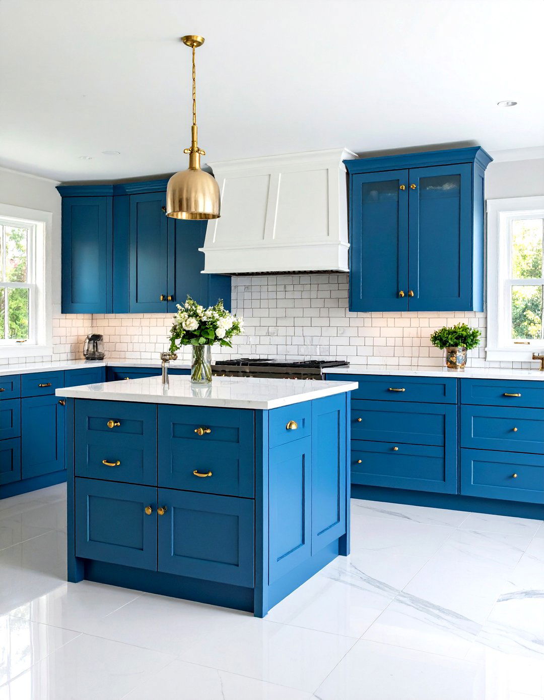 Two Tone Blue and White Kitchen Cabinets for Visual Interest - 20 Blue Kitchen Ideas