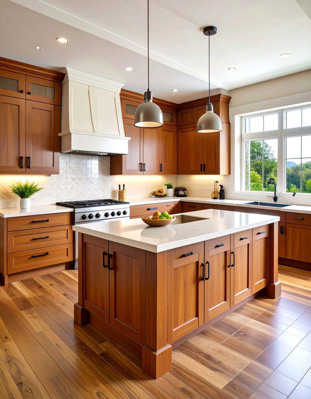 Two Tone Brown and White Balance - 20 Brown Kitchen Cabinets Ideas