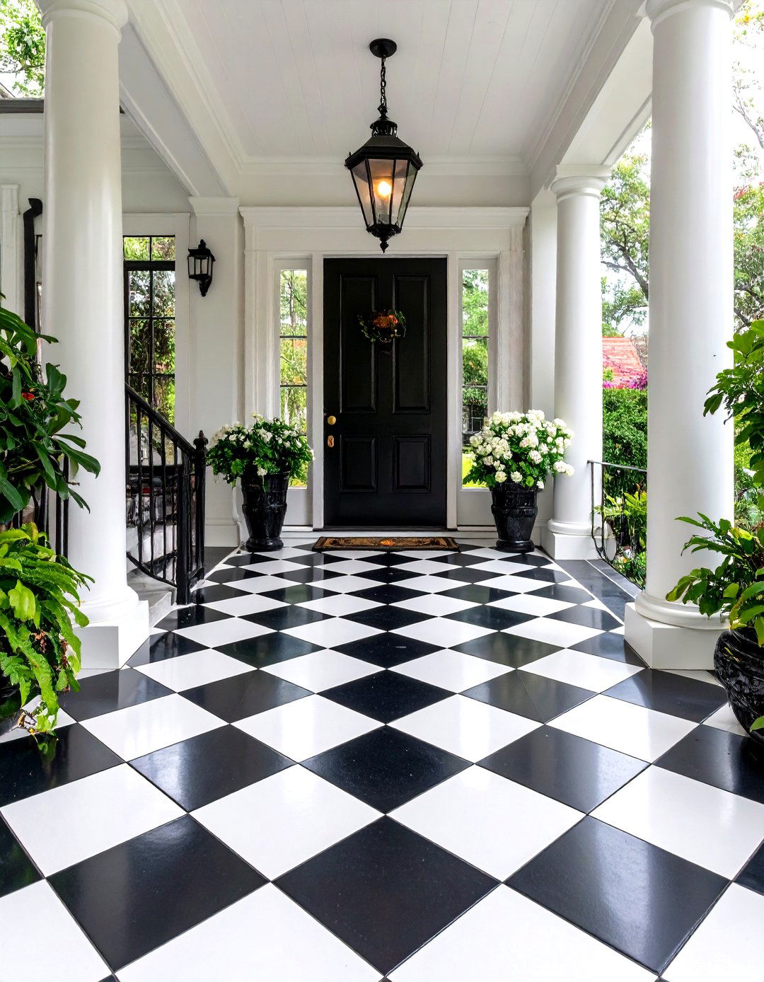 Two Tone Checkered Indoor Concrete Floor Paint - 20 Indoor Concrete Floor Paint Ideas