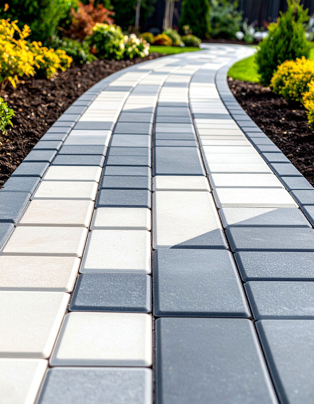 Two Tone Cobblestone Walkway - 20 Cobble Stone Walkway Ideas