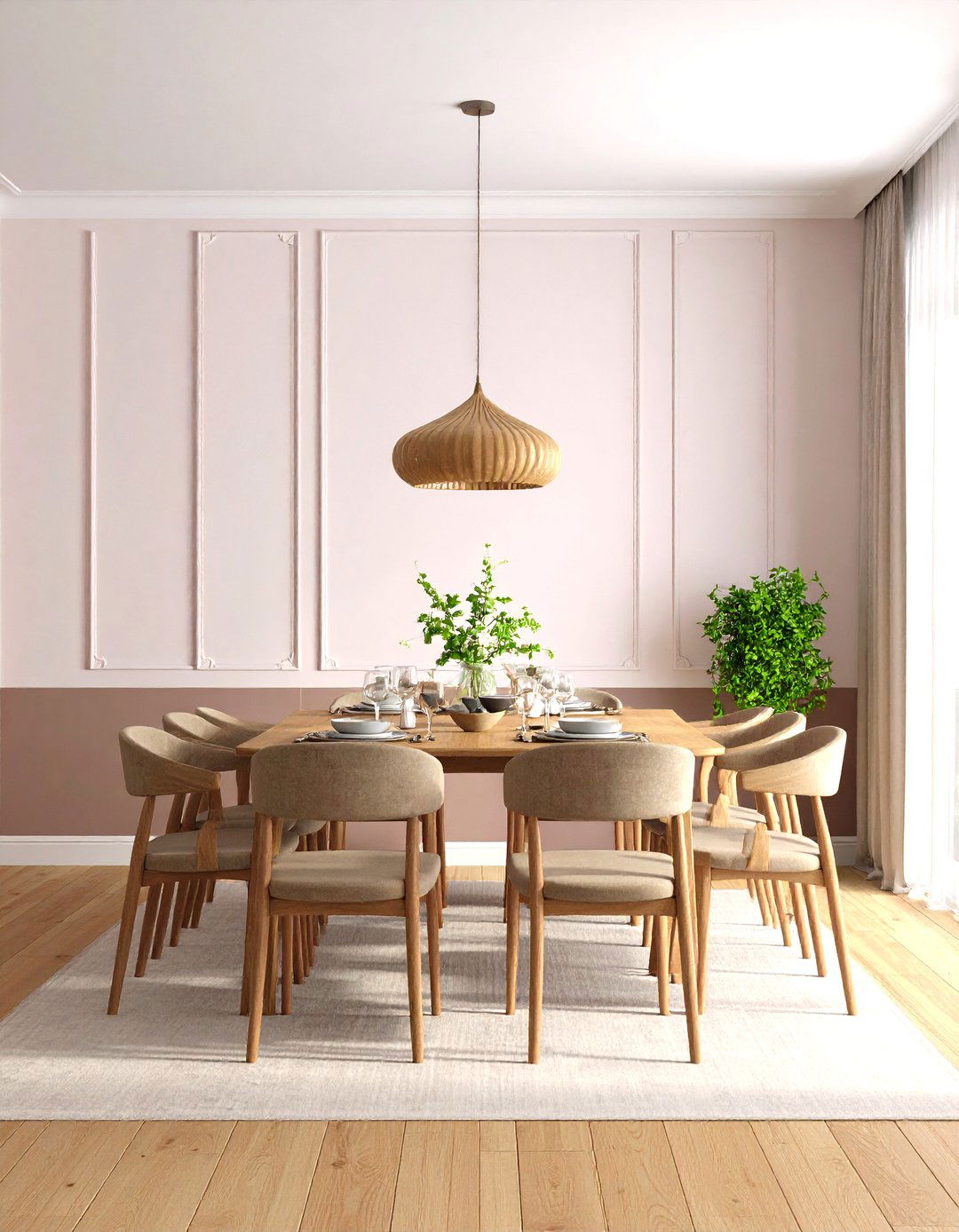 Two Tone Color Block Accent Wall - 20 Dining Room Accent Wall Ideas