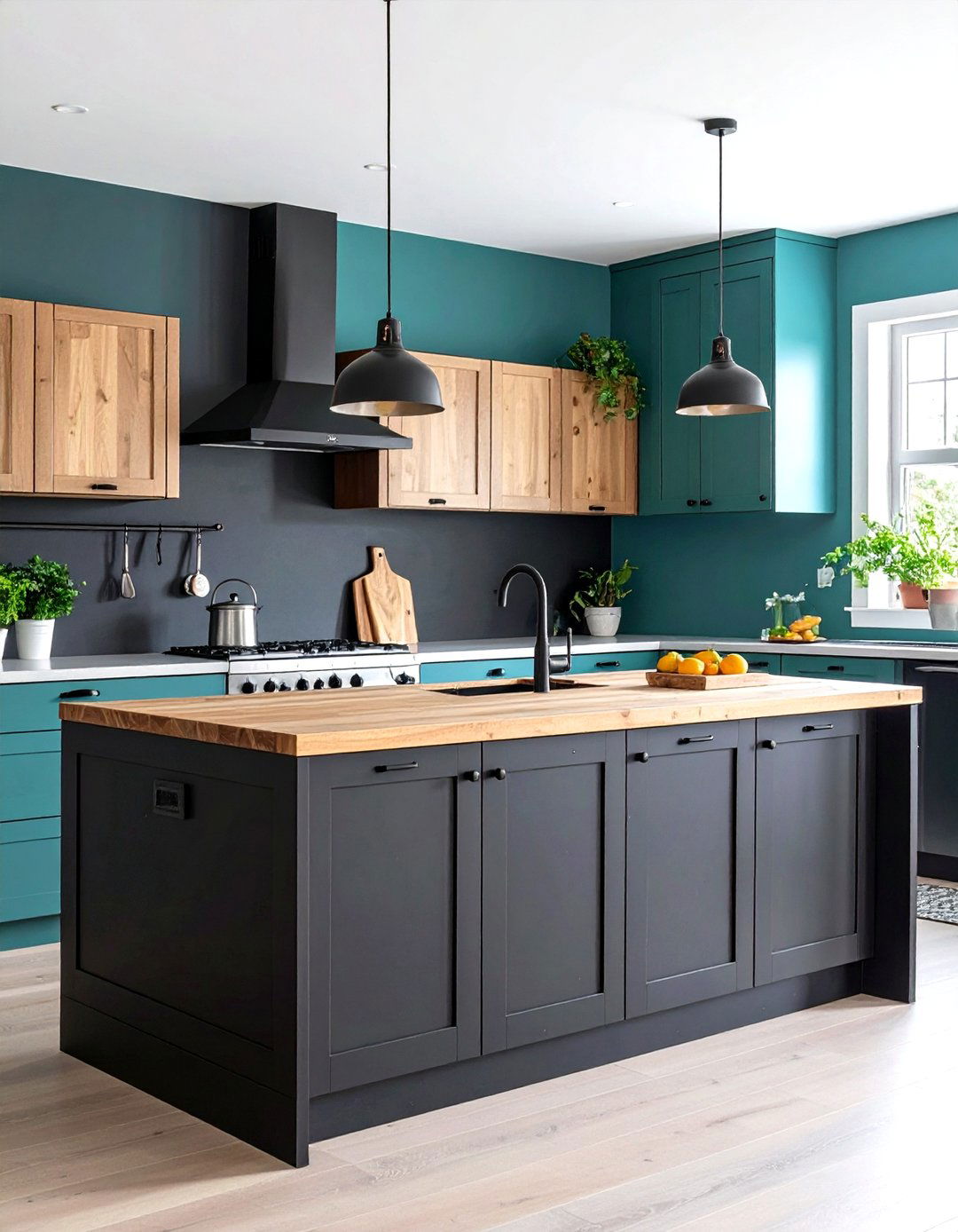 Two Tone Farmhouse Kitchen Island Highlights Natural Contrast - 20 Farmhouse Kitchen Island Ideas