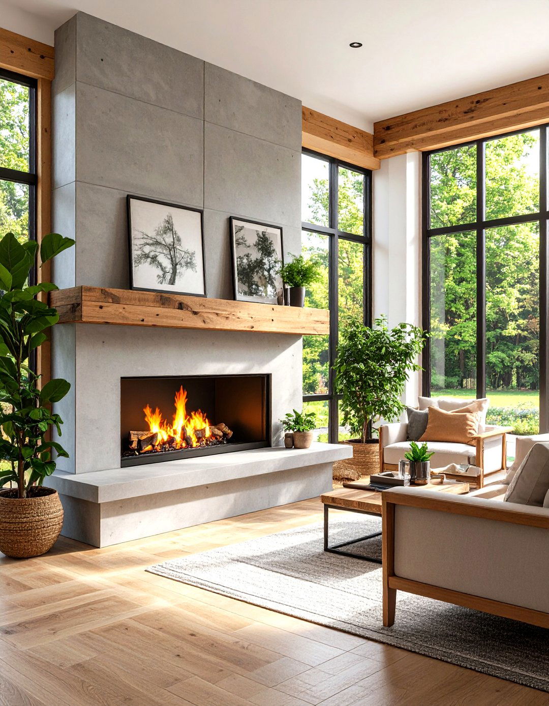 Two Tone Fireplace Surround - 20 Sunroom With Fireplace Ideas