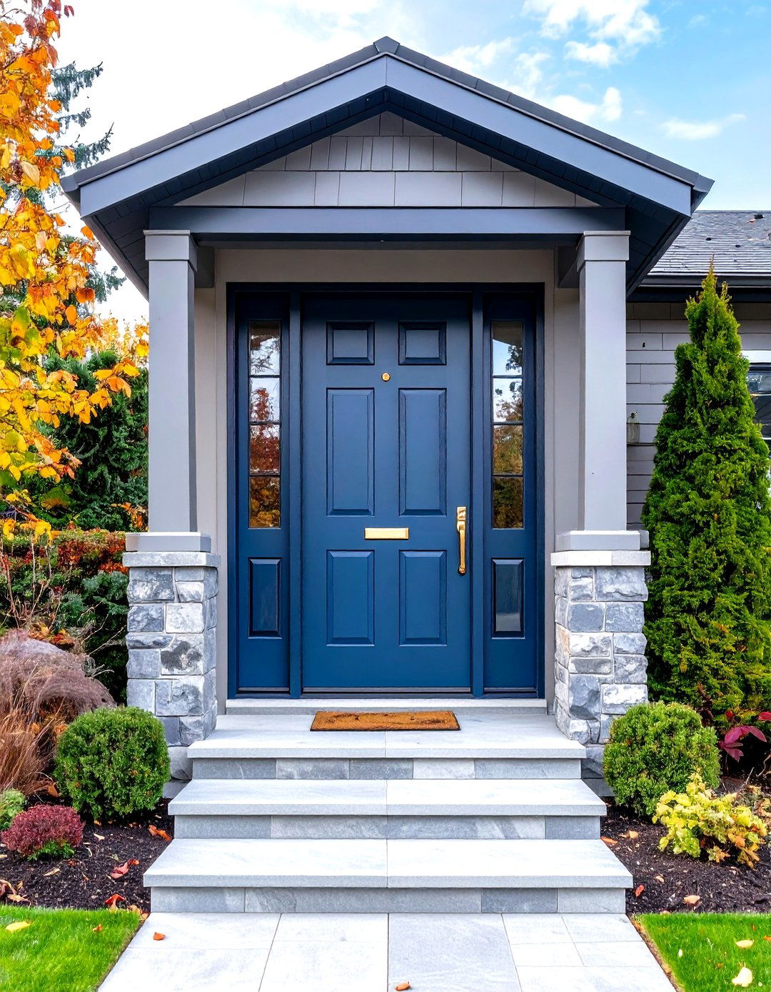 Two Tone Gradient Grey Front Door - 20 Grey Front Door Ideas