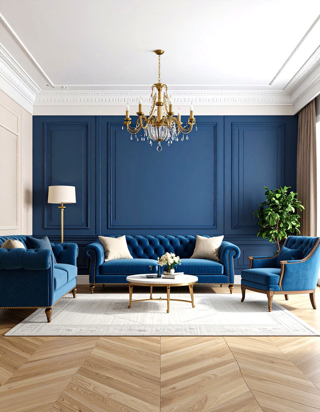 Two Tone Living Room Wainscoting Color Contrast - 20 Living Room Wainscoting Ideas