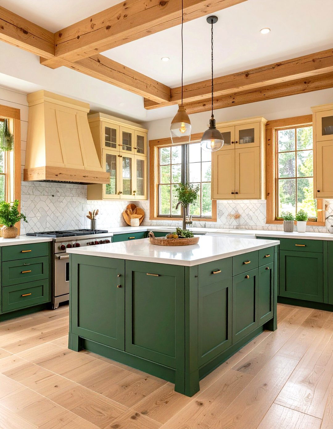 Two Tone Log Cabin Kitchen Design - 20 Log Cabin Kitchen Design Ideas