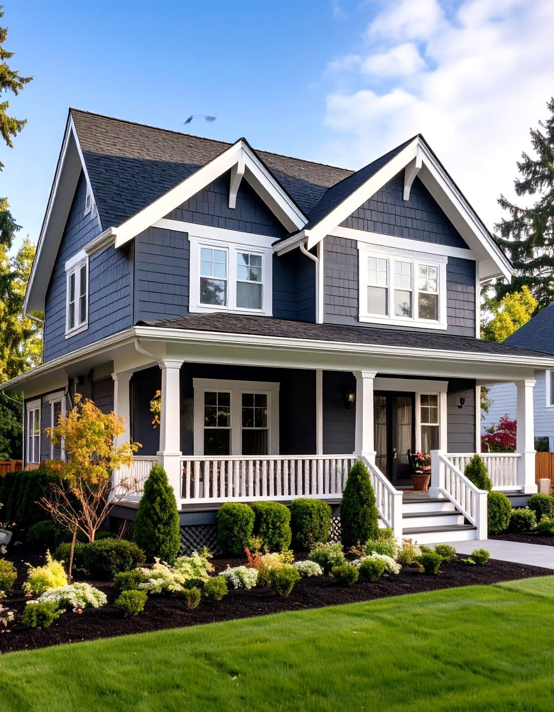 Two Tone Ombre Grey Gradient - 20 Dark Grey House Exterior Ideas