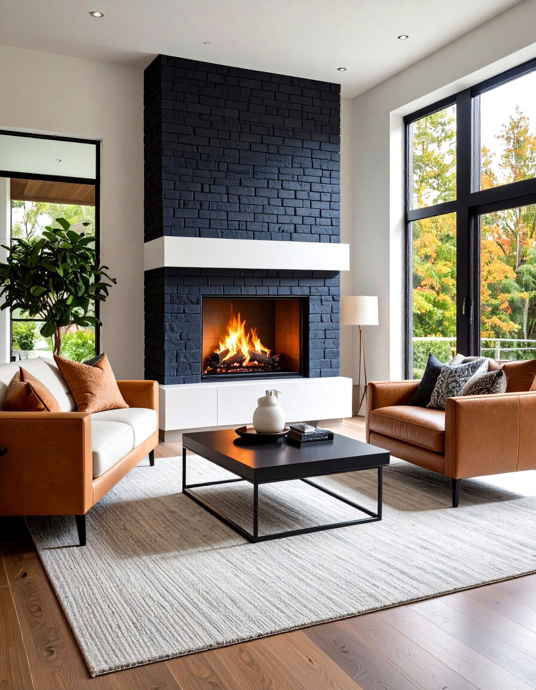Two Tone Painted Brick Fireplace - 20 Painted Brick Fireplace Ideas