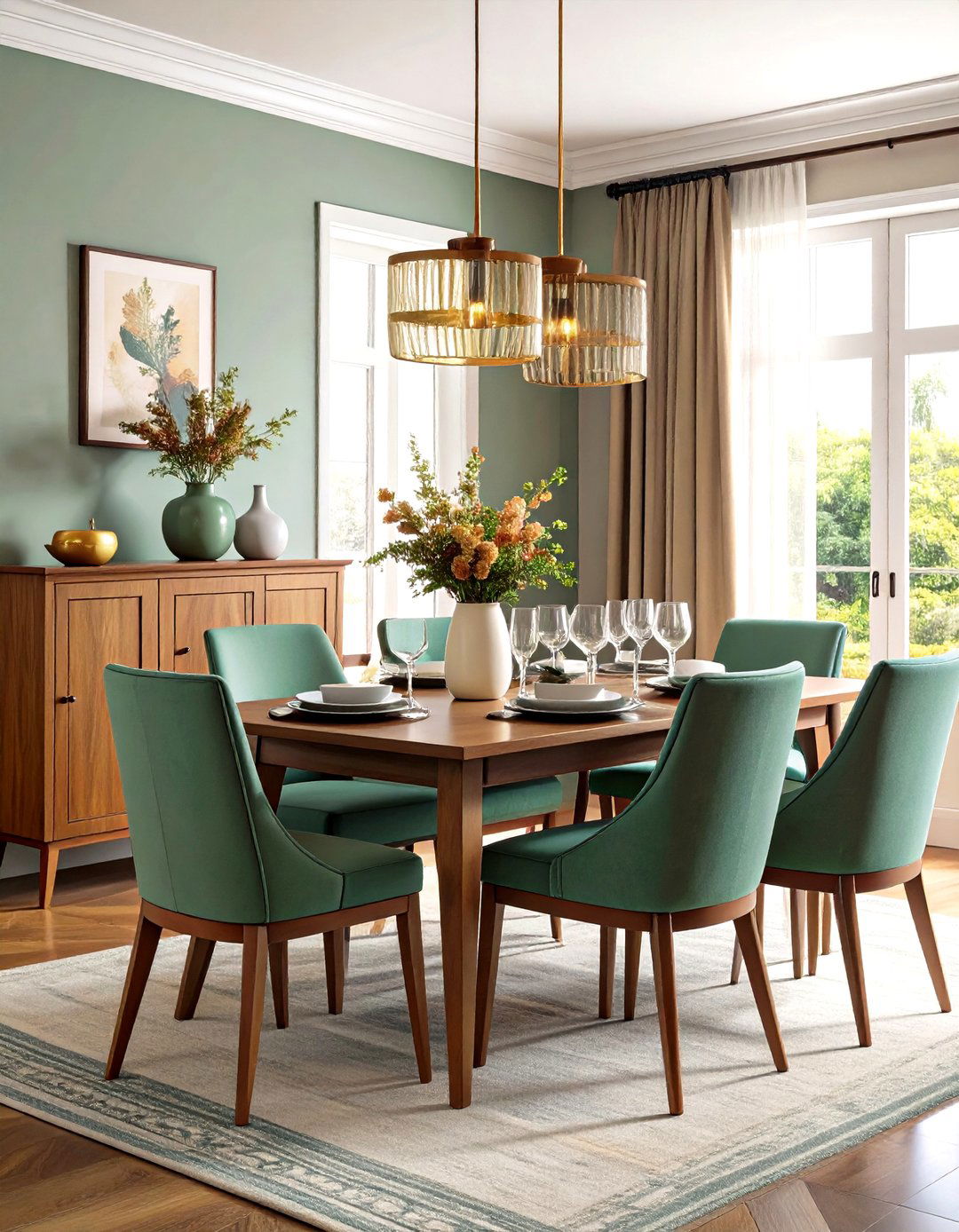 Two Tone Painted Dining Room Hutch for Dynamic Contrast - 20 Dining Room Hutch Ideas