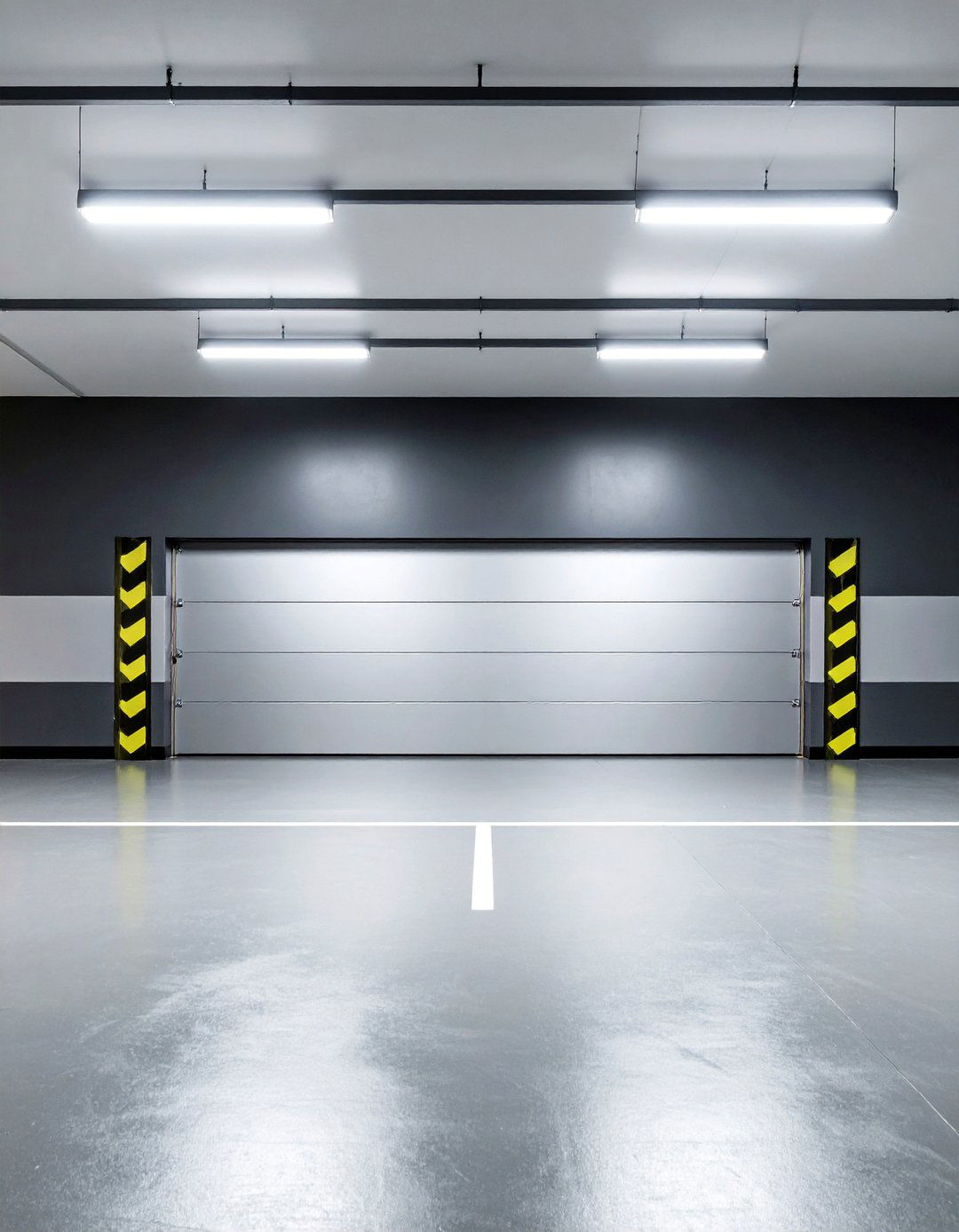 Two Tone Racing Stripe Garage Wall Paint - 20 Garage Wall Paint Ideas
