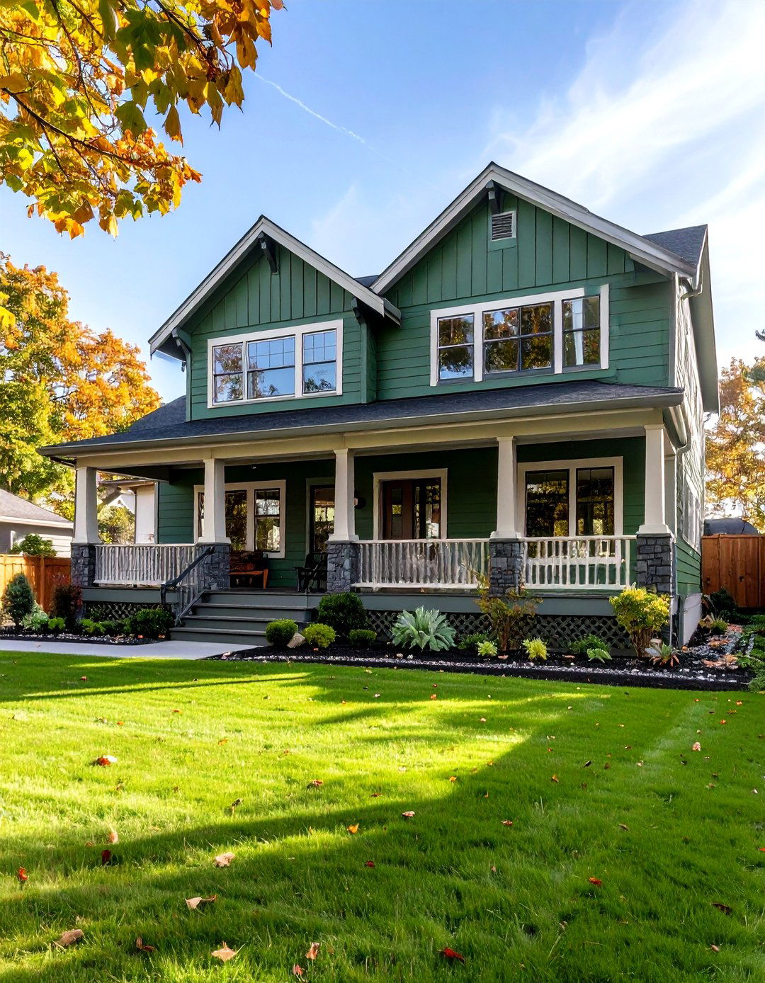 Two Tone Sage Green Siding - 20 Sage Green House Exterior Ideas