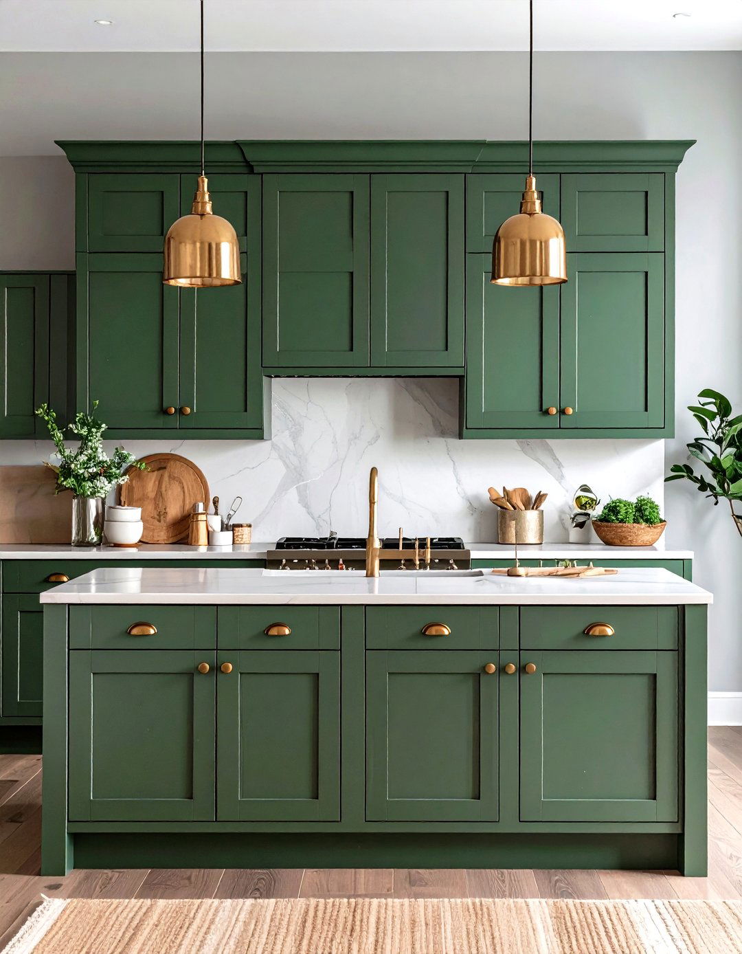 Two Tone Sage Green and Natural Wood Cabinets - 20 Rustic Sage Green Kitchen Cabinets