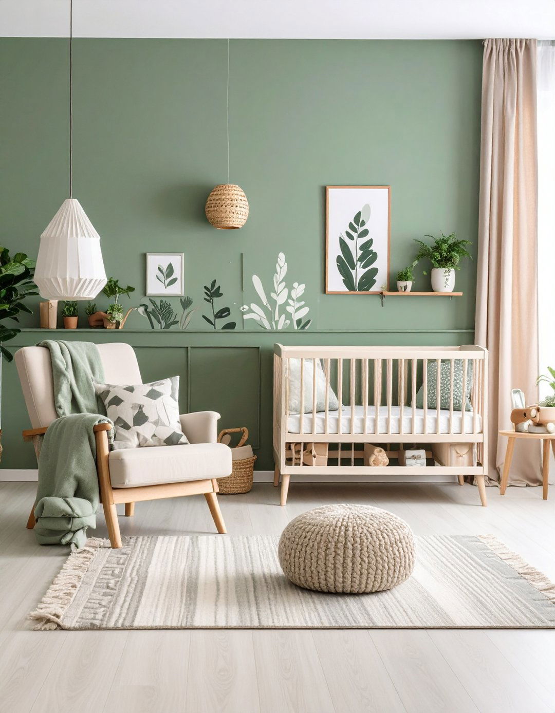 Two Tone Sage Wall Decals - 20 Sage Green Nursery Ideas