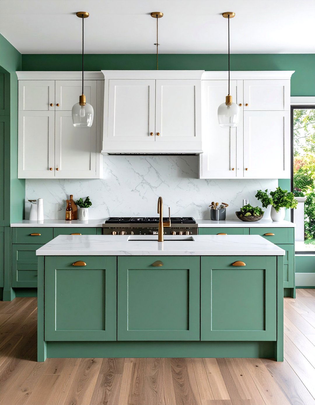Two Tone Seafoam Green and White Cabinets - 20 Seafoam Green Kitchen Ideas