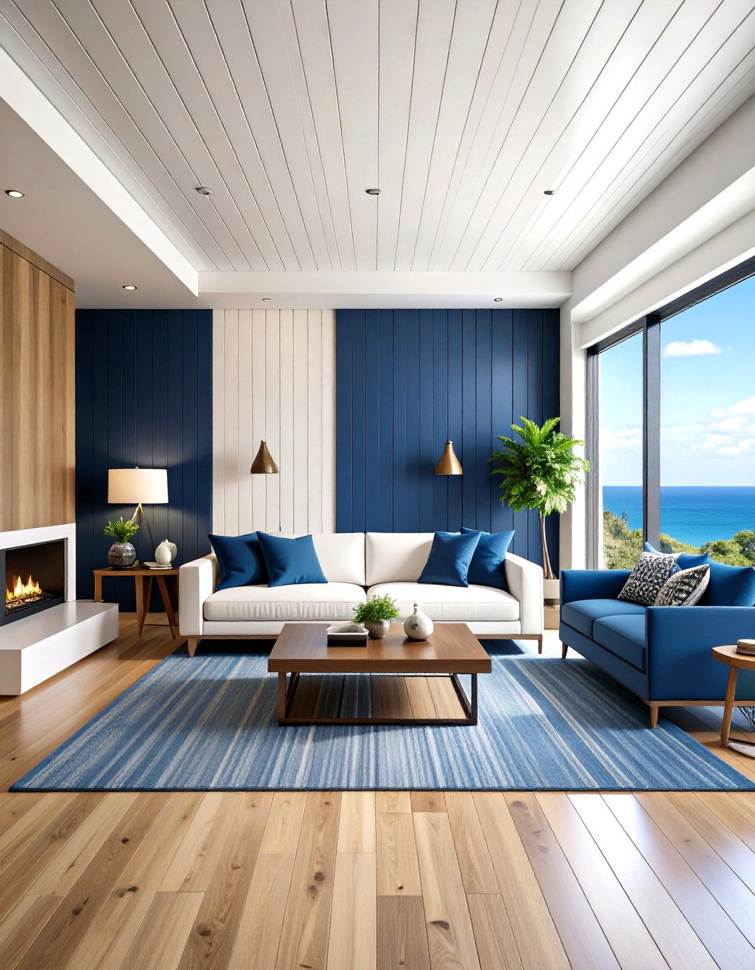 Two Tone Shiplap Accent Wall - 20 Shiplap Living Room Ideas