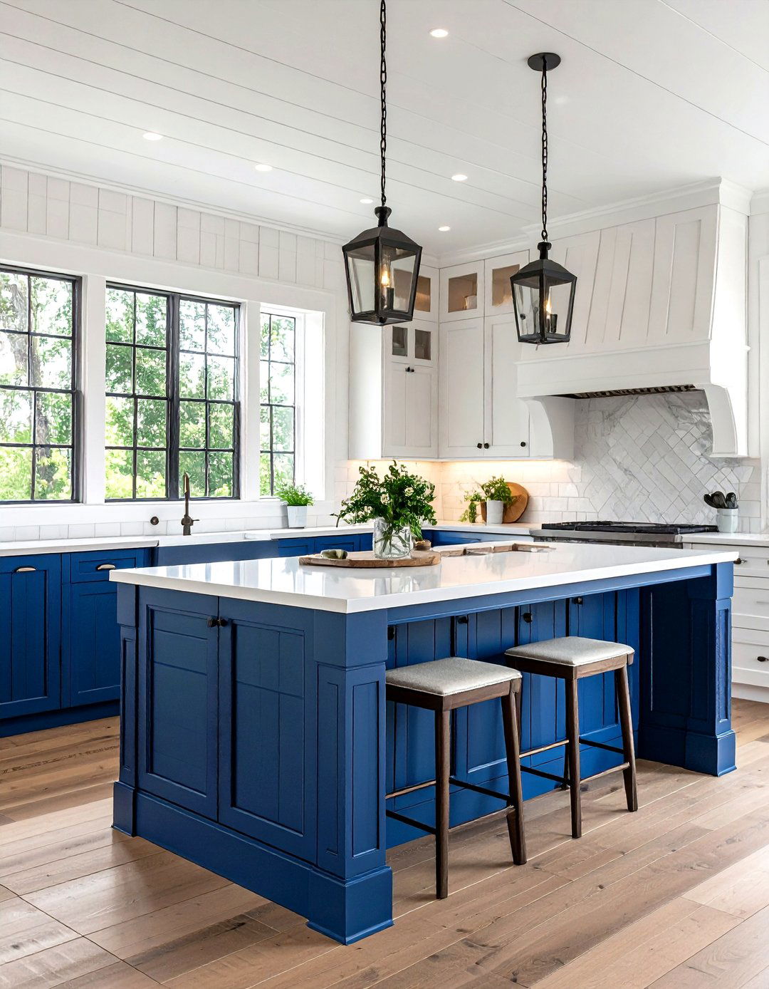 Two Tone Shiplap Islands - 20 Shiplap Kitchen Island Ideas