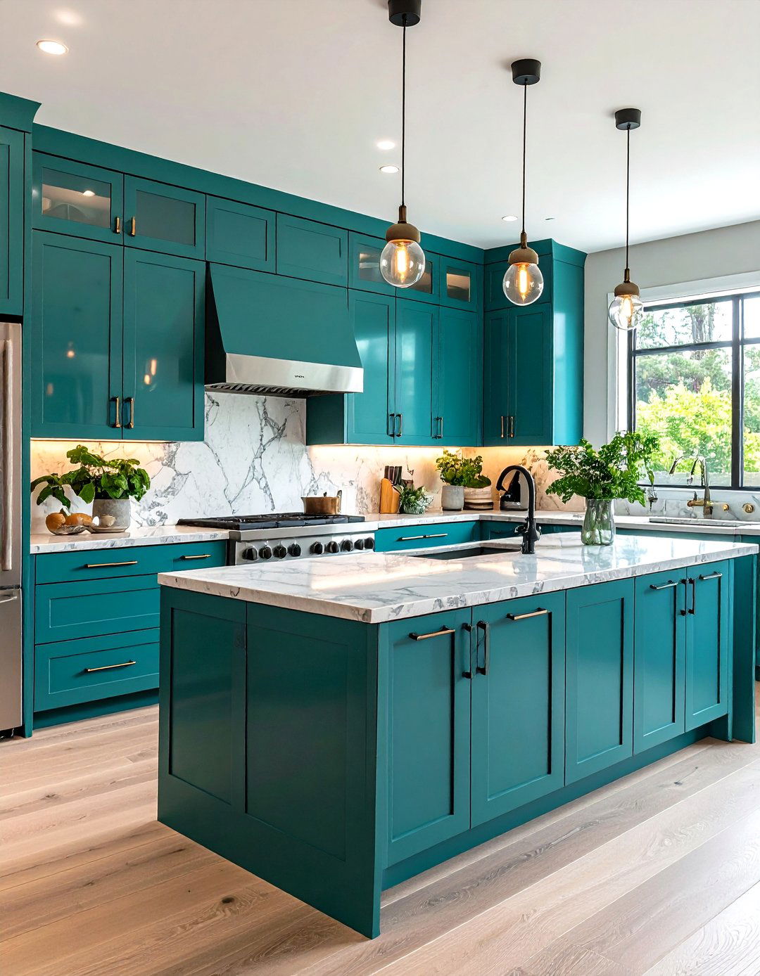 Two Tone Teal Schemes - 20 Teal Kitchen Ideas