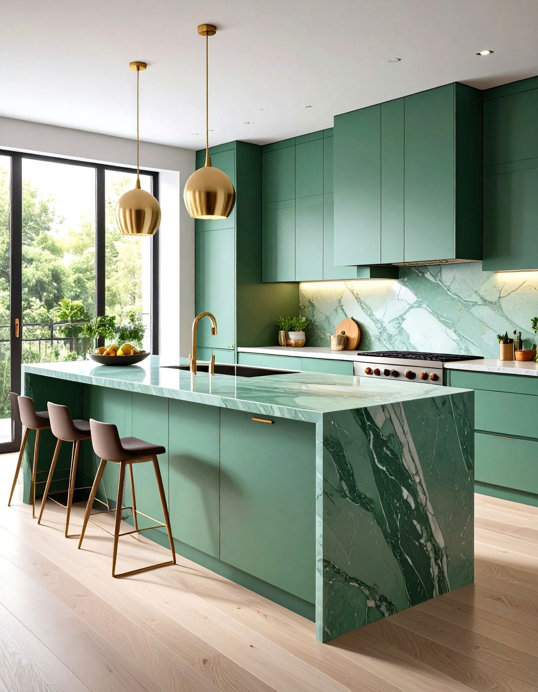 Ultra Thin Profile Maximum Impact - 20 Green Marble Countertop Design Ideas