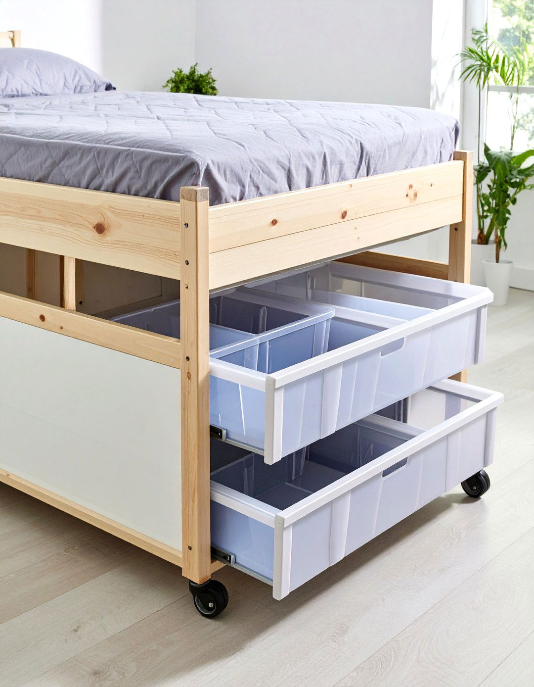 Under Bed Clothes Storage with Rolling Drawers - 20 Clothes Storage Ideas