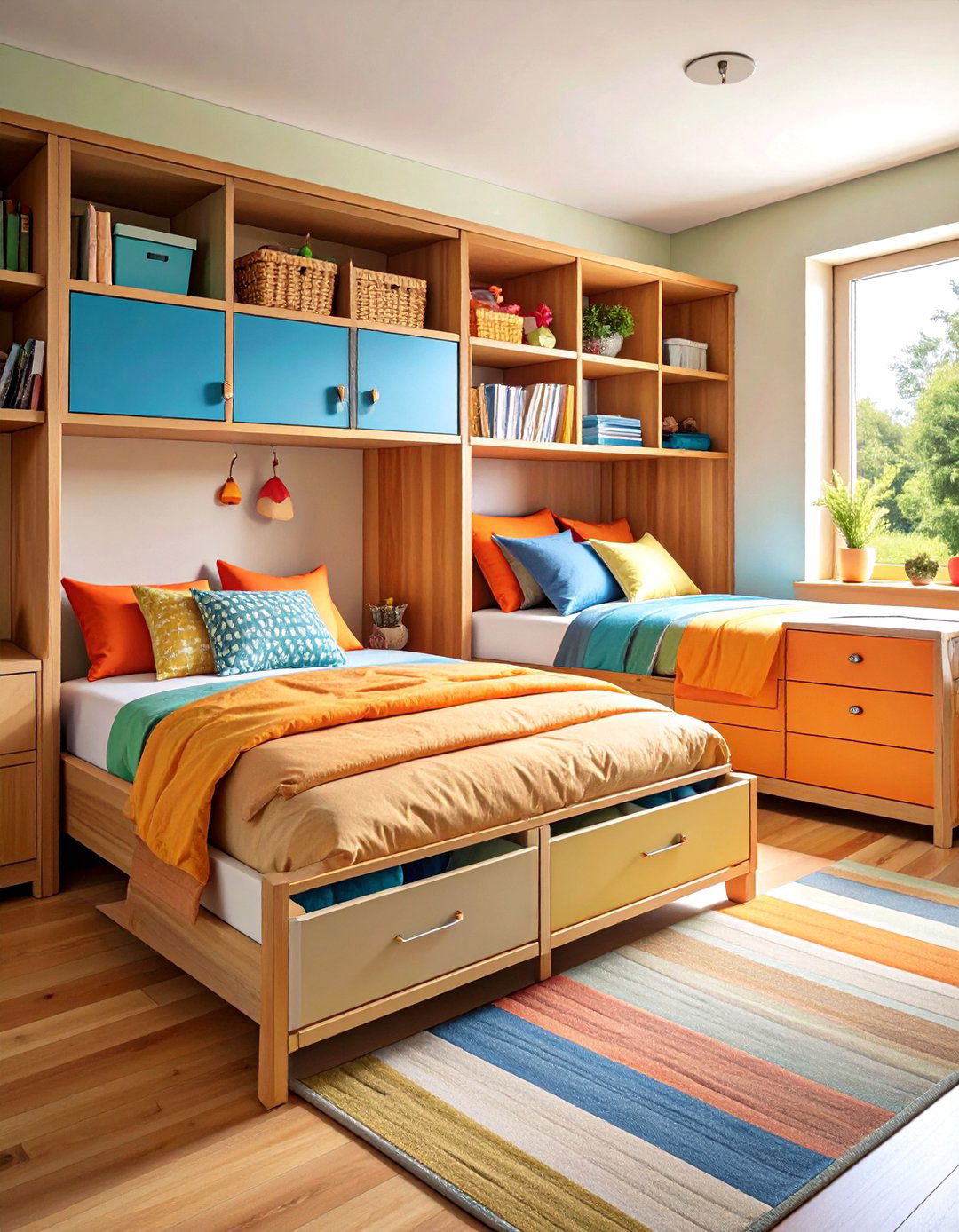 Under Bed Drawers and Baskets - 20 Shared Bedroom Ideas for Small Rooms