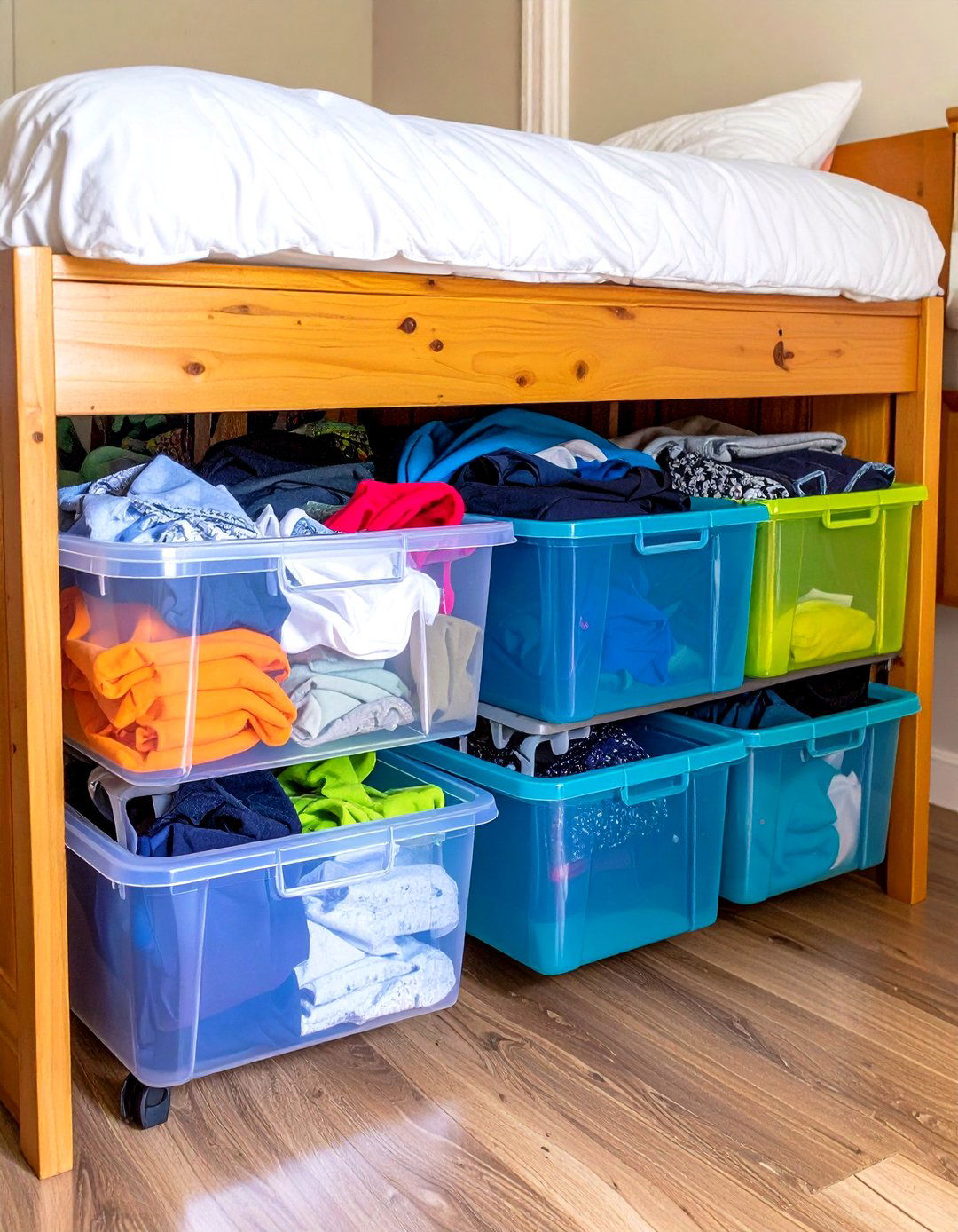 Under Bed Storage Bins - 20 Tiny House Storage Ideas