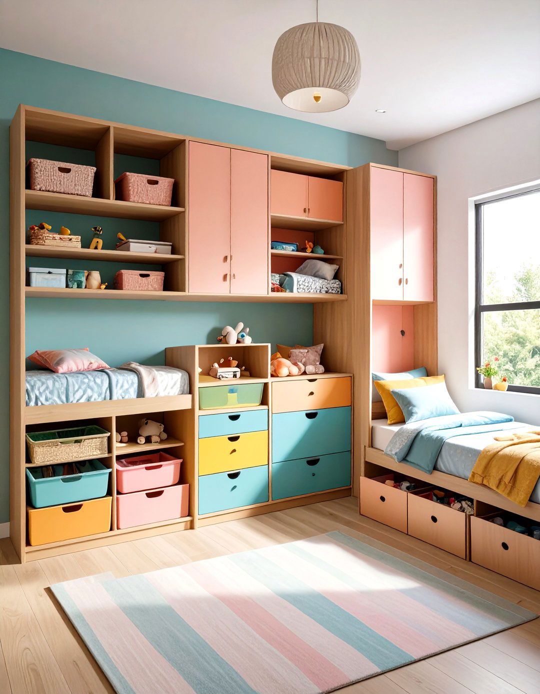 Under Bed Storage - 20 Shared Kids' Room Design Ideas