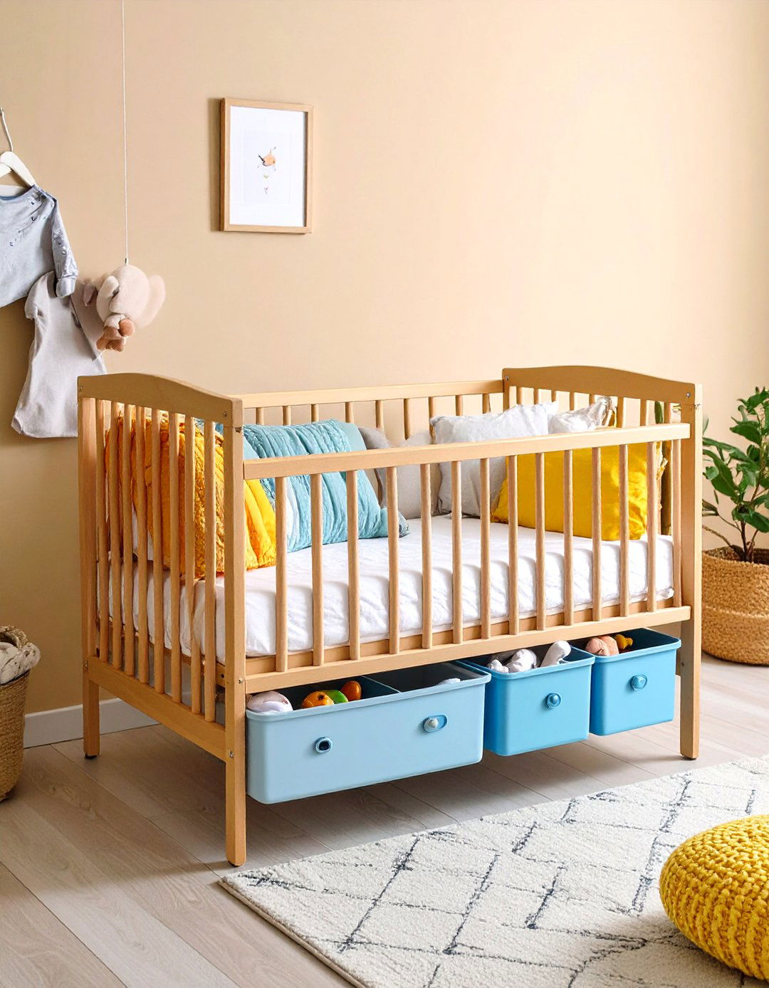 Under Crib Storage Drawers - 20 Small Nursery Ideas