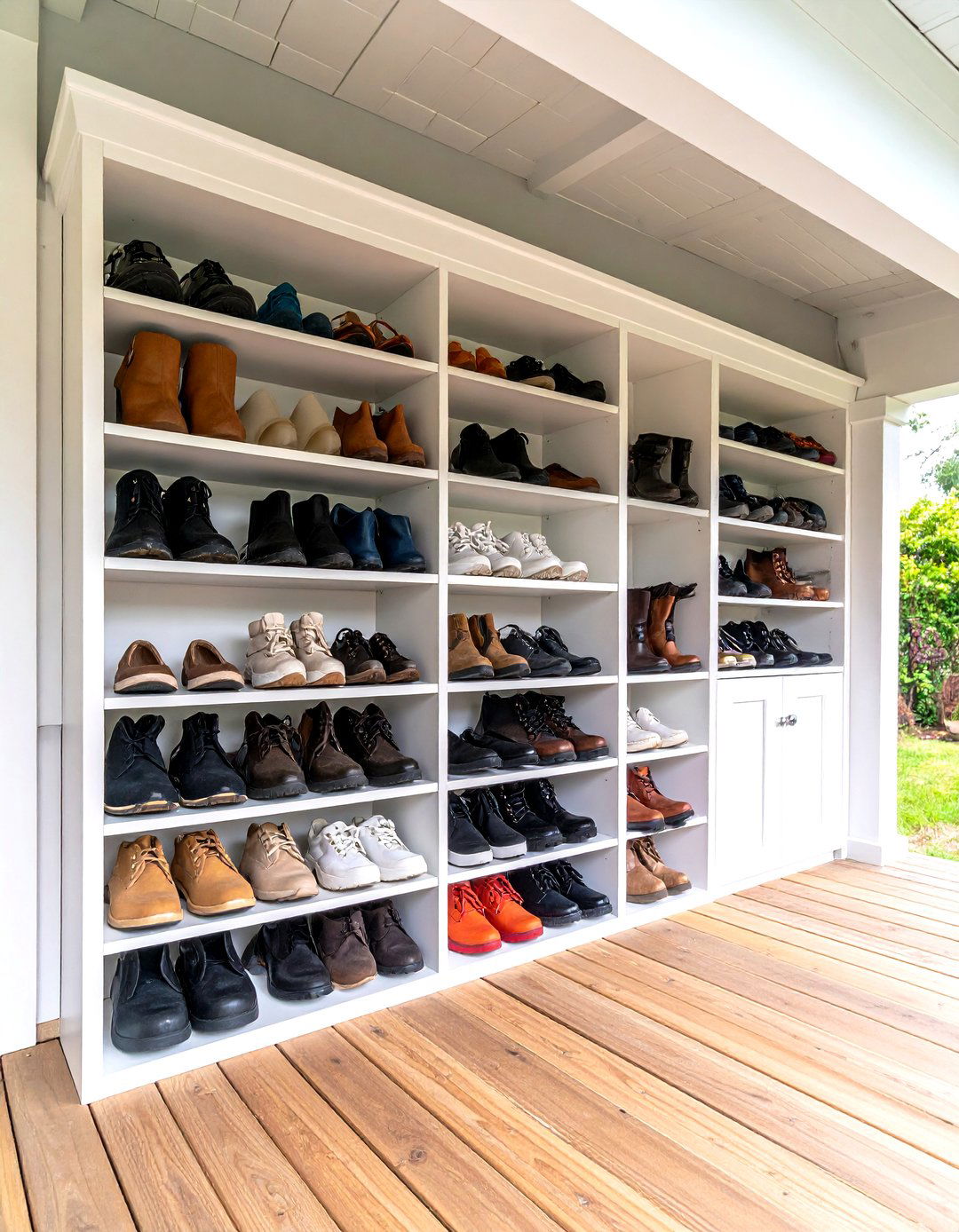 Under Deck Outdoor Shoe Storage Installations - 20 Outdoor Shoe Storage Ideas