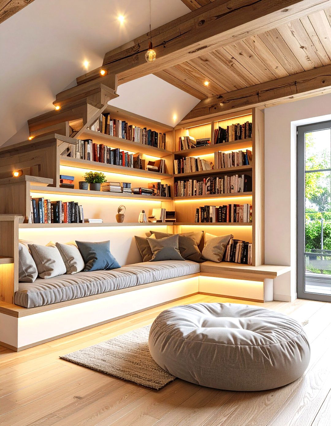 Under Stair Reading Nook Library - 20 Home Library Ideas