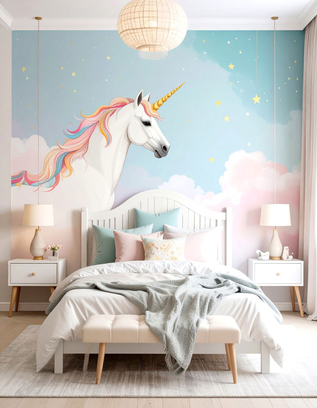 Unicorn Mural Wall Art - 20 Unicorn Bedroom Ideas