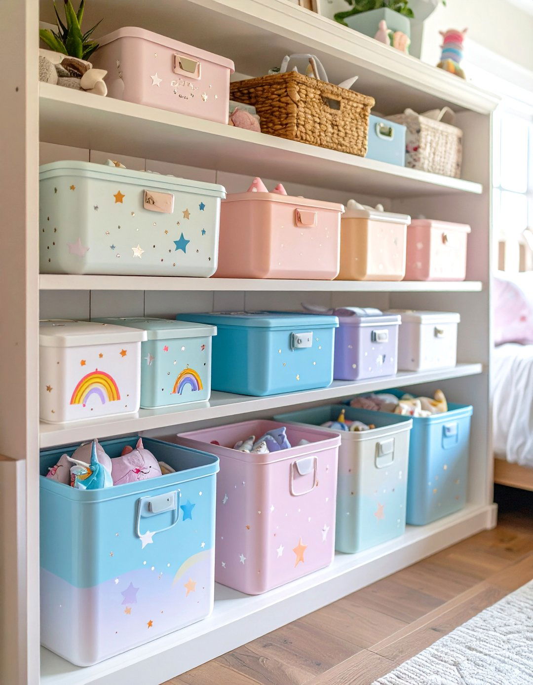 Unicorn Themed Storage Bins - 20 Unicorn Bedroom Ideas