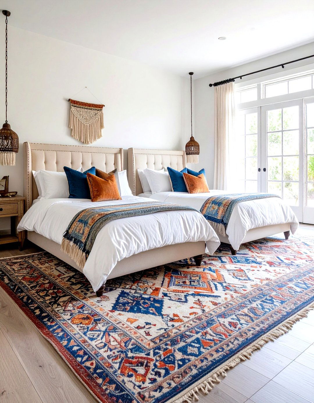 Unify With an Area Rug - 20 Twin Bedroom Ideas
